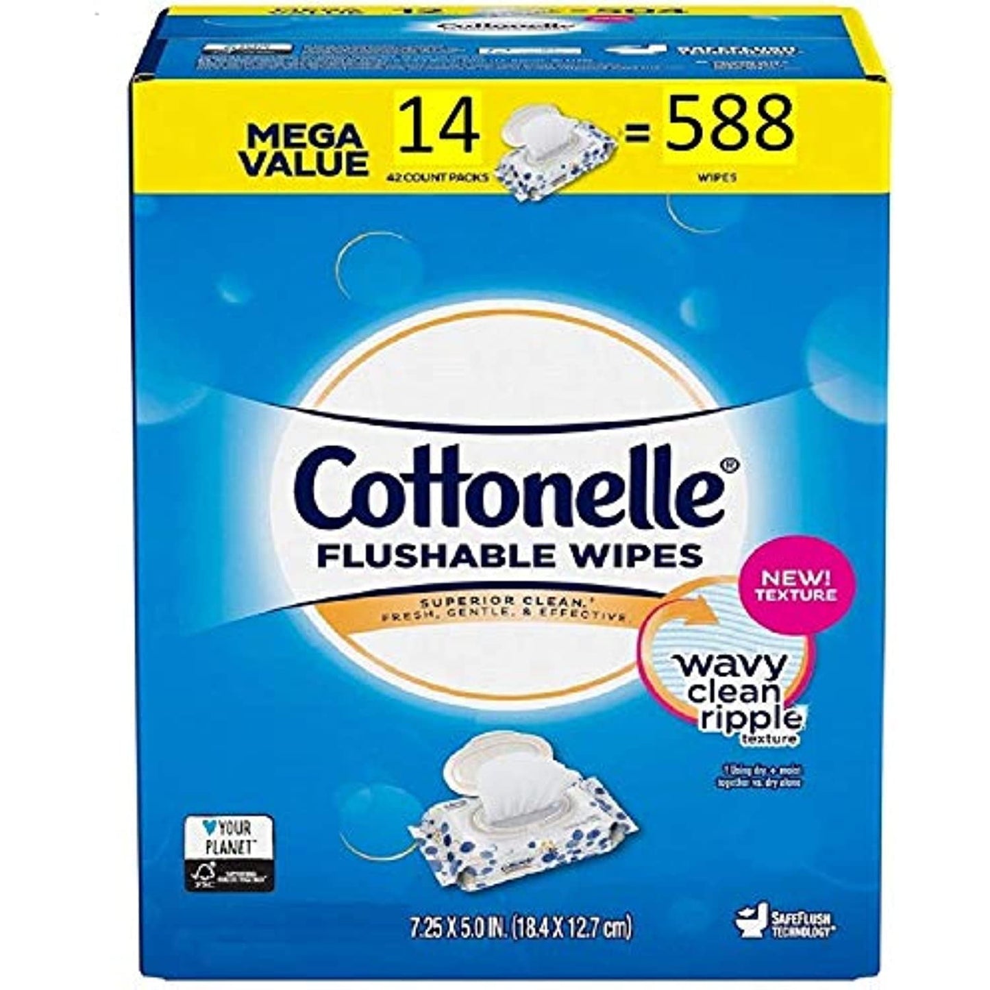 Cottonelle Flushable Wet Wipes, 14 count