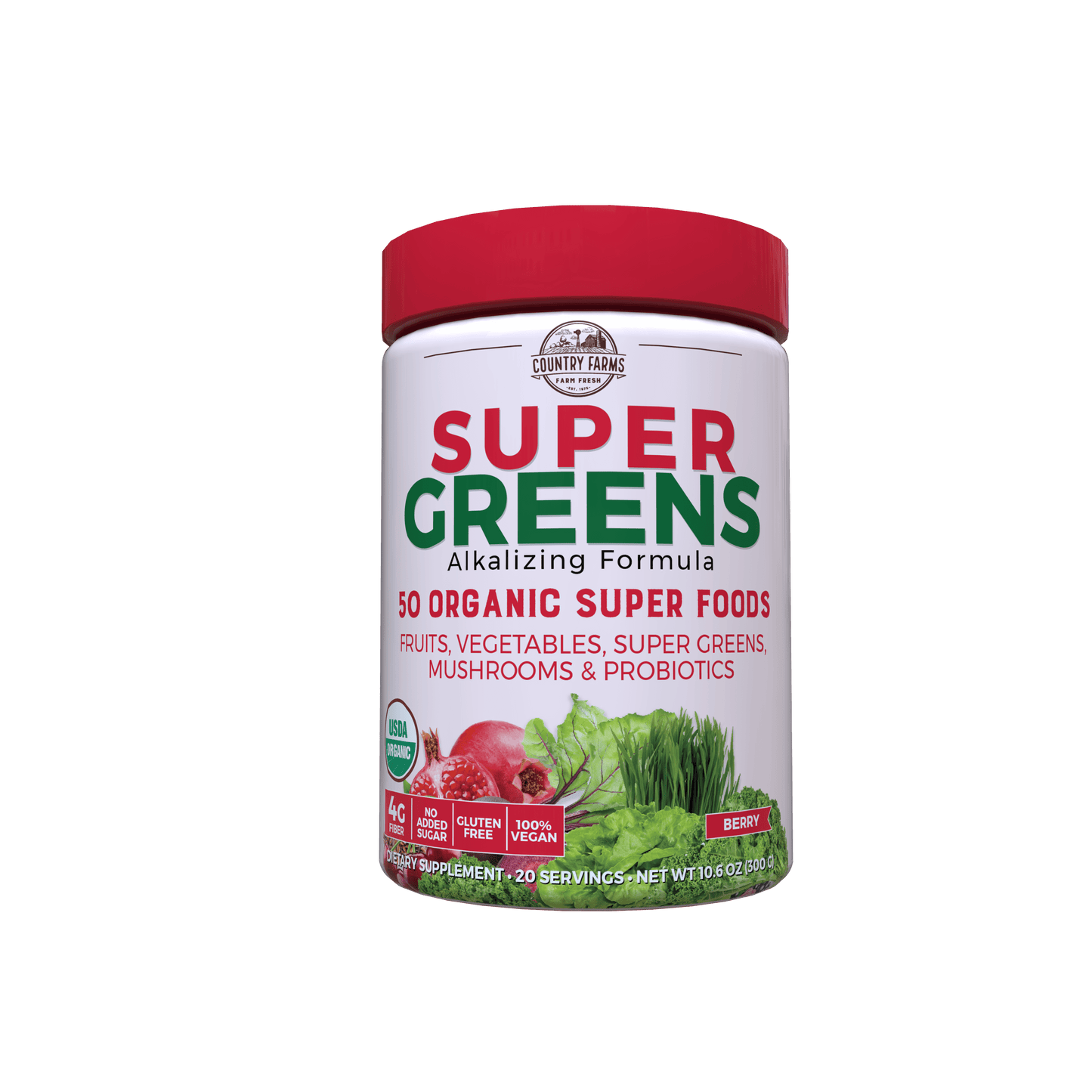 COUNTRY FARMS SUPER GRNS PWDR,OG3,BERRY