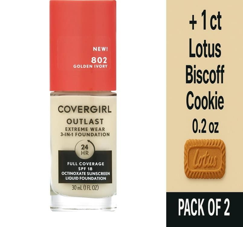 COVERGIRL Outlast Extreme Full Coverage Liquid Foundation - 802 Golden Ivory