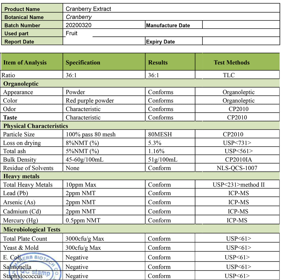 CRANBERRY EXTRACT CP 800MG 30