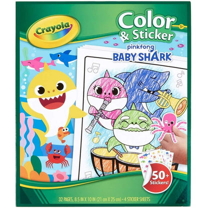Crayola Baby Shark Coloring Pages & Stickers  32 Pages  Child  Ages 3  4  5  6  Unisex