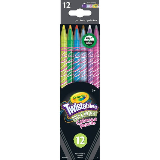 Crayola Twistables Colored Pencils - Bold & Bright, 12 count