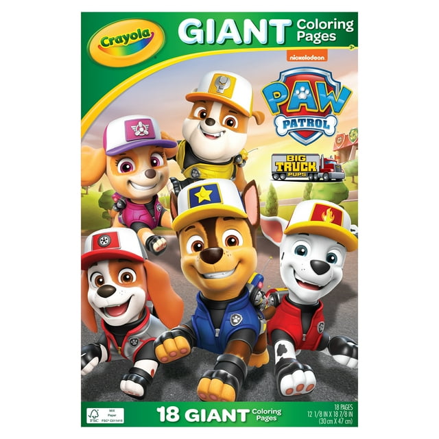 Crayola PAW Patrol Giant Coloring Pages, 18 pages