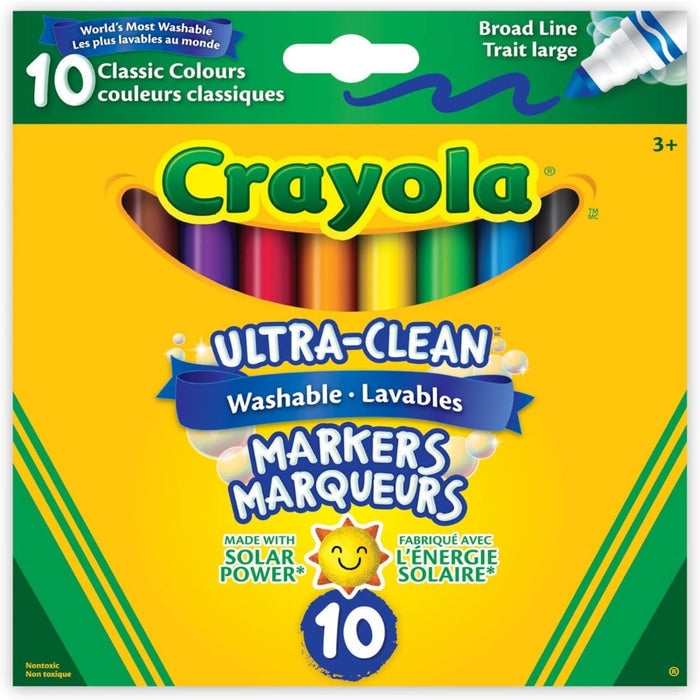 Crayola Ultra-Clean Washable Broad Line Markers, 8 count