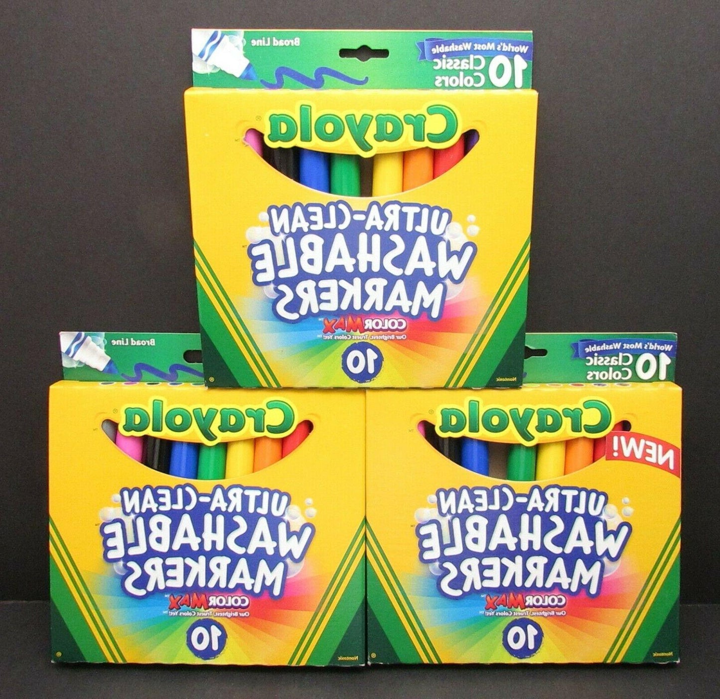 Crayola Ultra-Clean Color Max Washable Broad Line Markers - Bright Colors, 10 count