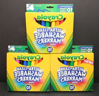 Crayola Ultra-Clean Color Max Washable Broad Line Markers - Bright Colors, 10 count