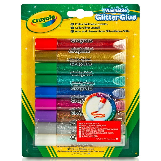 Crayola Bold Washable Glitter Glue, 9 count