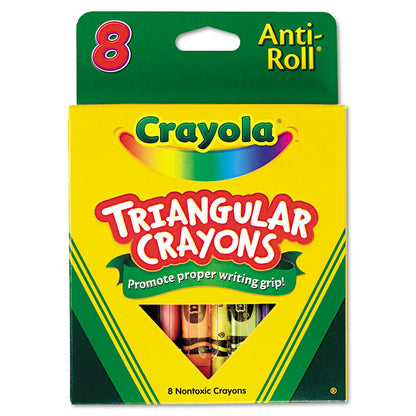 Crayola Triangular Anti-Roll Crayons, 8 count