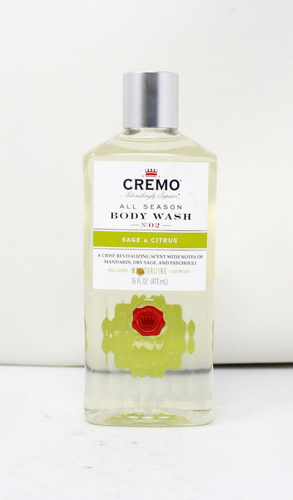 CREMO BODY WASH SAGE CITRUS LIQ 16OZ