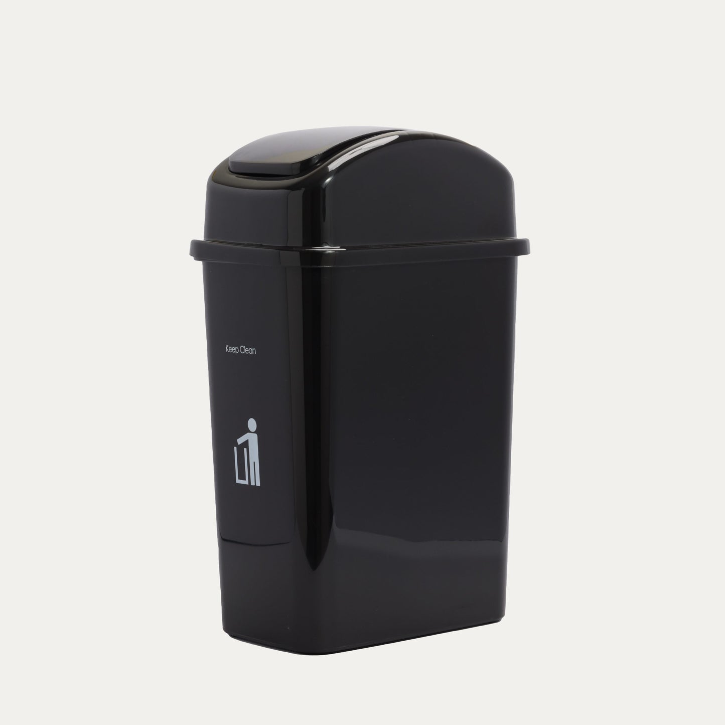 50 L SWING TRASH CAN, BLACK