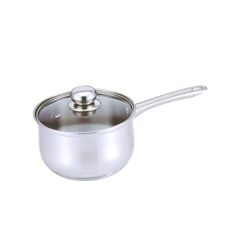 Culinary Edge Stainless Steel Saucepan with Glass Cover, 1 Quart