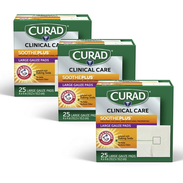 CURAD A&H SOOTHE PLUS GAUZE PAD 2X2 25CT