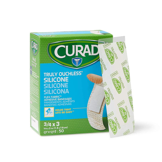 CURAD OUCHLESS SILICONE 1.625"X4" 8CT