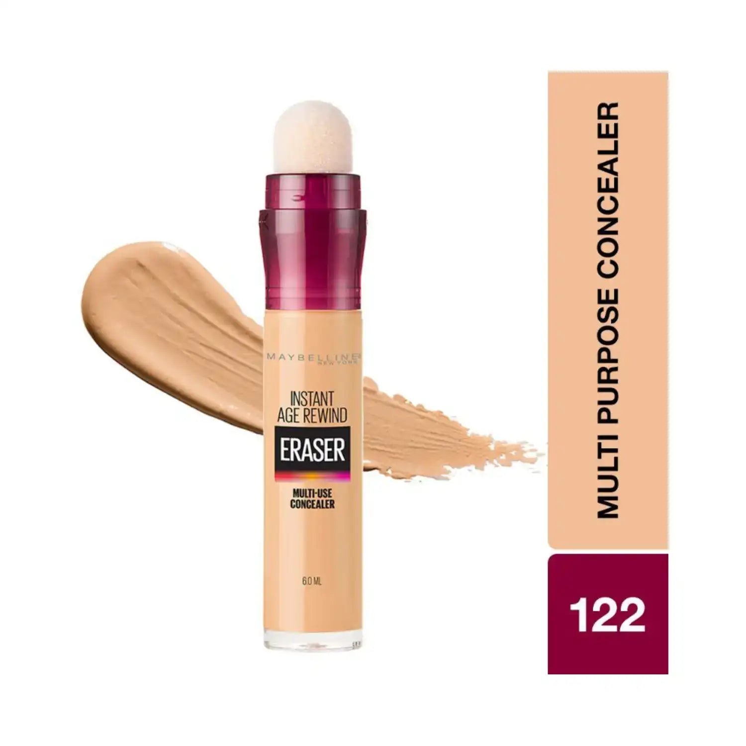 MAYBELLINE New York Instant Age Rewind Eraser Multi-Use Concealer, 122 Sand, 0.2 oz