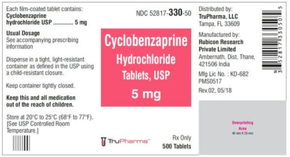 CYCLOBENZAPRINE TB 5MG 500