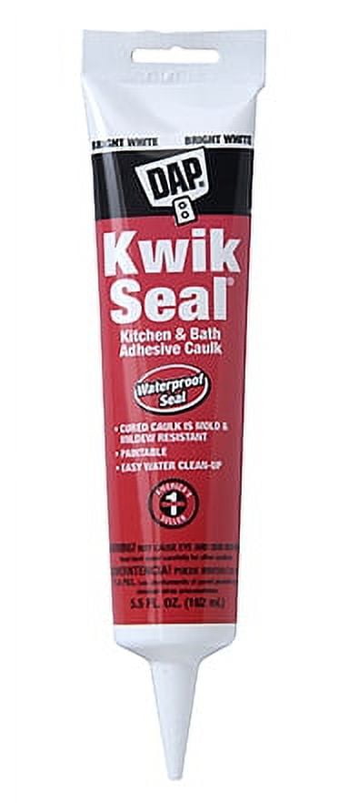 DAP Kwik Seal Kitchen and Bath Adhesive Caulk - White, 5.5 oz