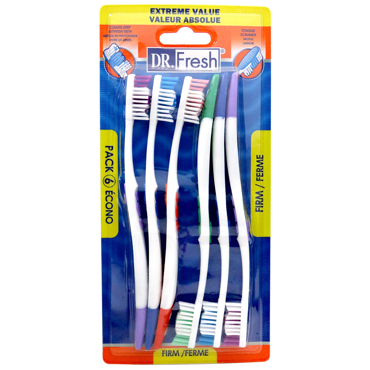 Dr. Fresh Toothbrush Firm 6 Count (6in)