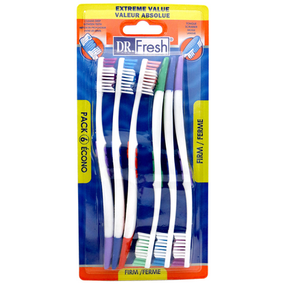 Dr. Fresh Toothbrush Firm 6 Count (6in)