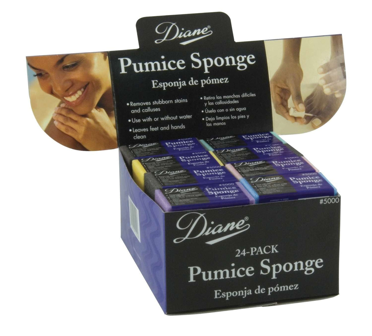 DIANE LARGE PUMICE SPONGE 24PK