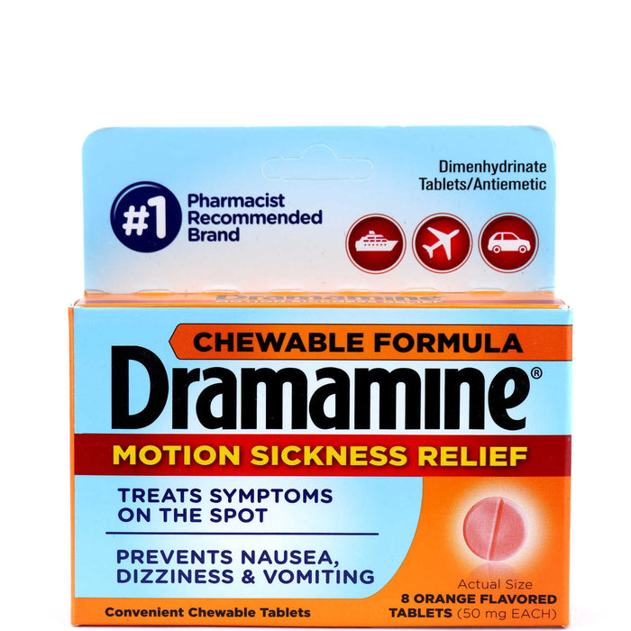 Dramamine Motion Sickness Relief Tablets - Orange, 4 count