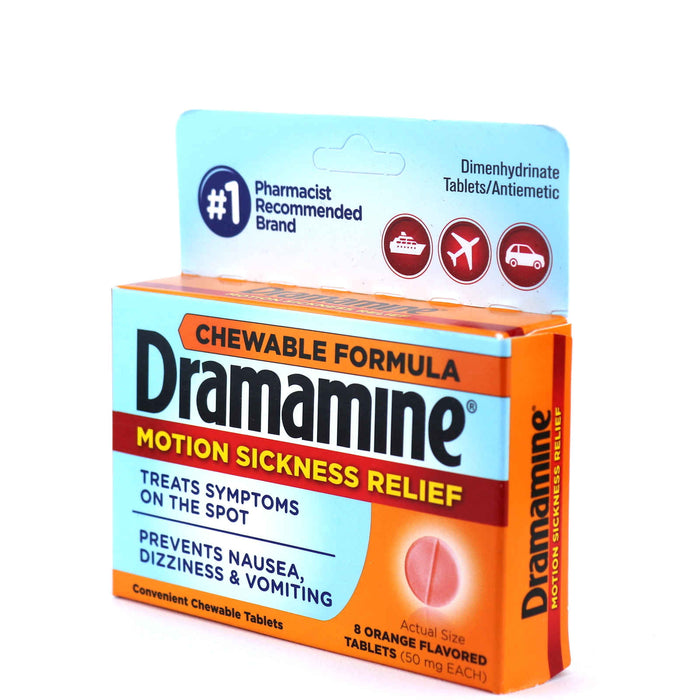 DRAMAMINE CHEW TAB ORANGE 8CT