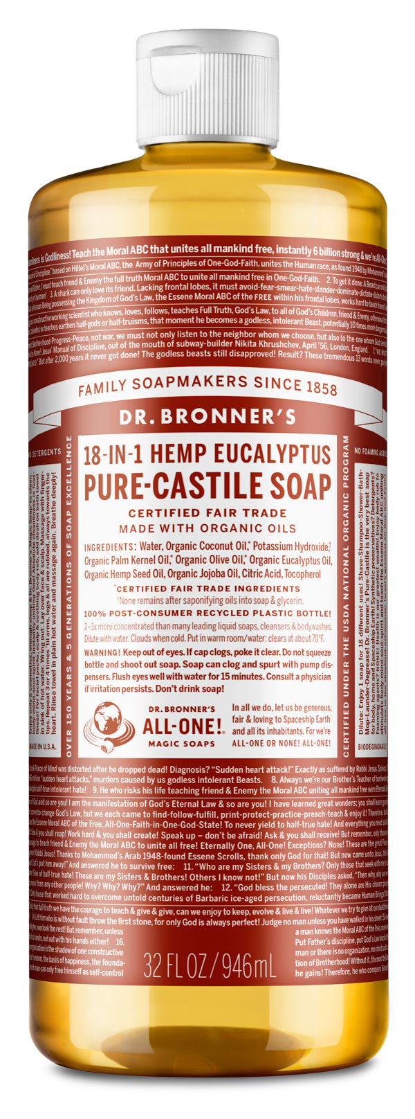 Dr. Bronners Eucalyptus 8oz Castile Soap