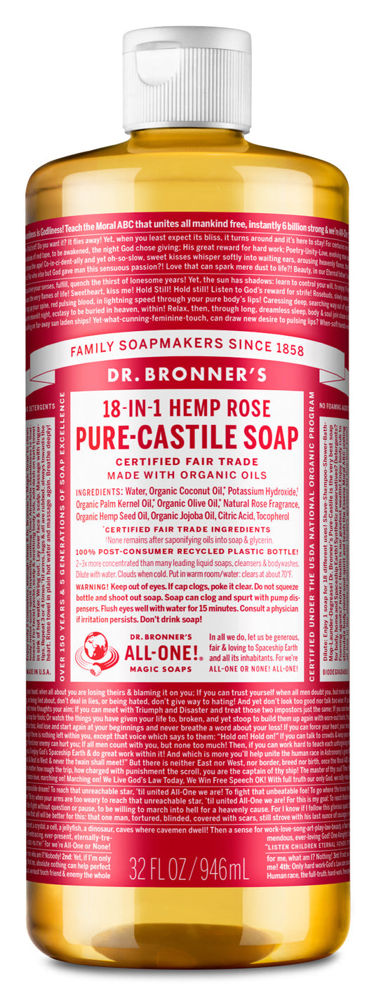 Dr. Bronners Rose 8oz Castile Soap