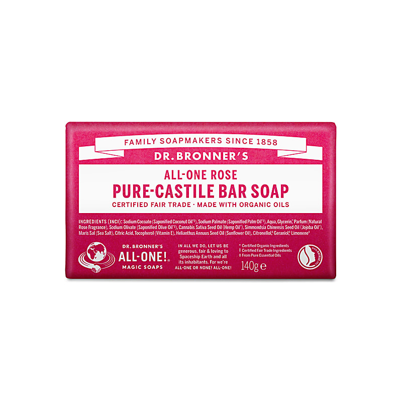 Dr. Bronners Bar Rose 5oz Soap