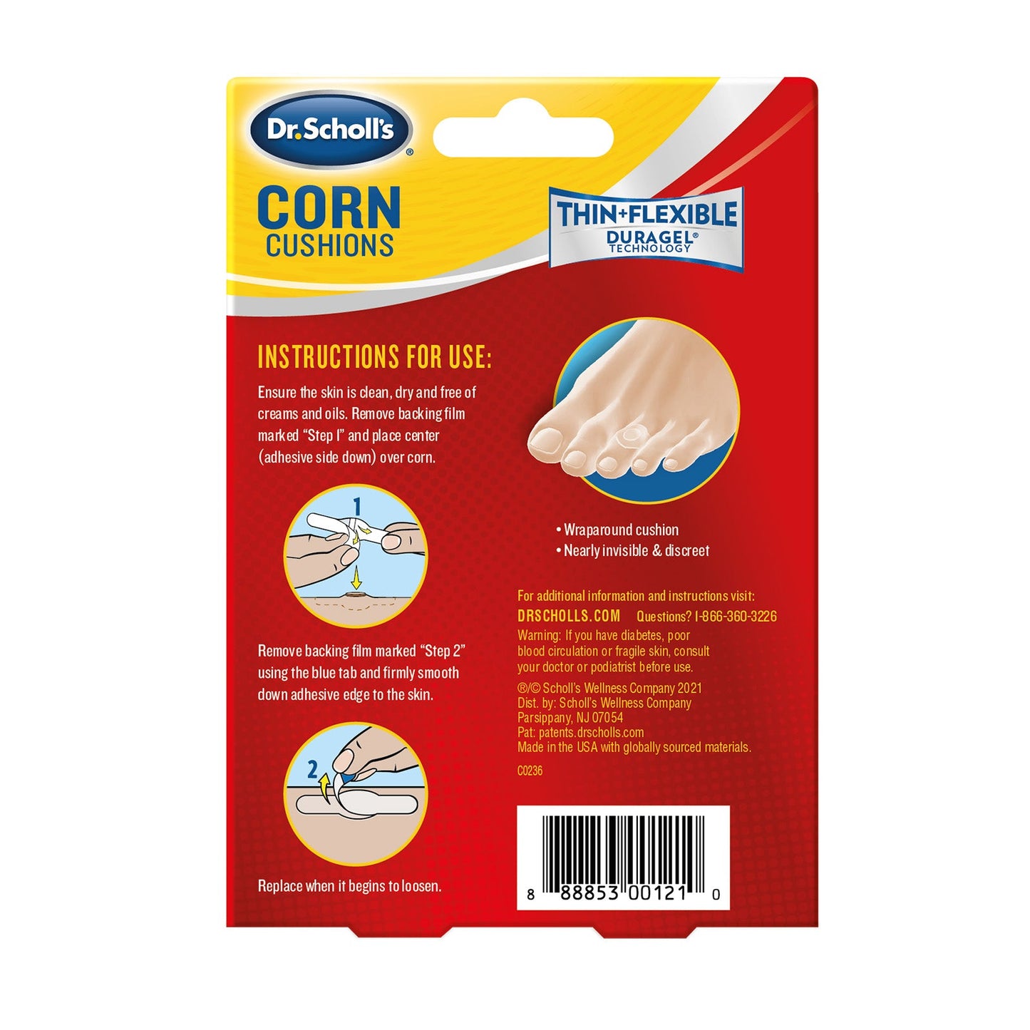 DR SCHOLLS DURAGEL CORN REMOVE BDG 6CT