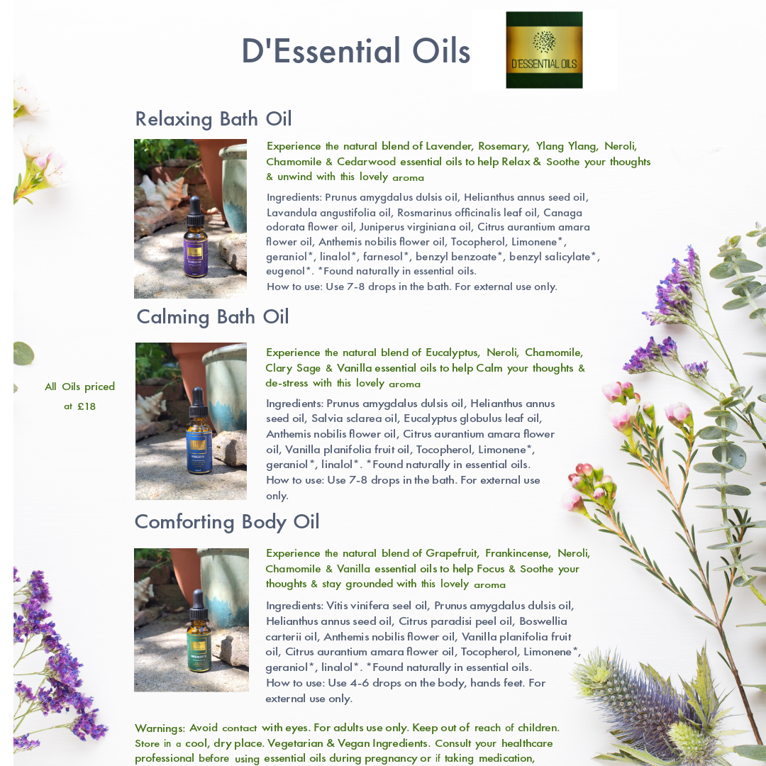 D/E BOTANICALS OILS         4OZ