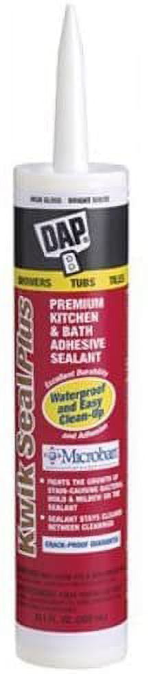 DAP Kwik Seal Kitchen and Bath Adhesive Caulk - White, 5.5 oz