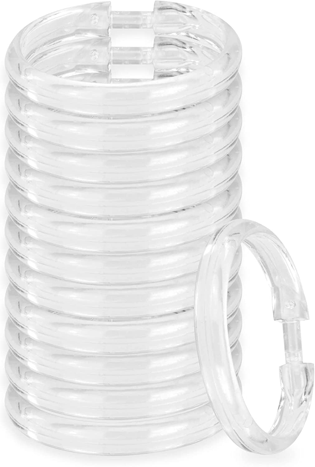 Royal Crest C-Shape Shower Curtain Rings - Metal, 12 count