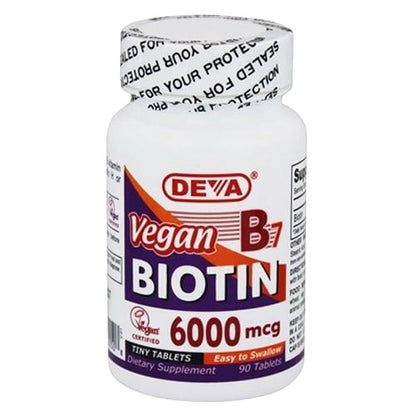 DEVA VEGAN VITAMINS VEGAN BIOTIN,6000 MCG