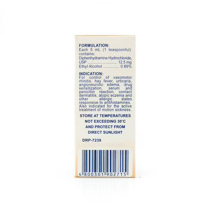DIPHENHYDRAMINE 12.5MG-5ML SOL 473 ML