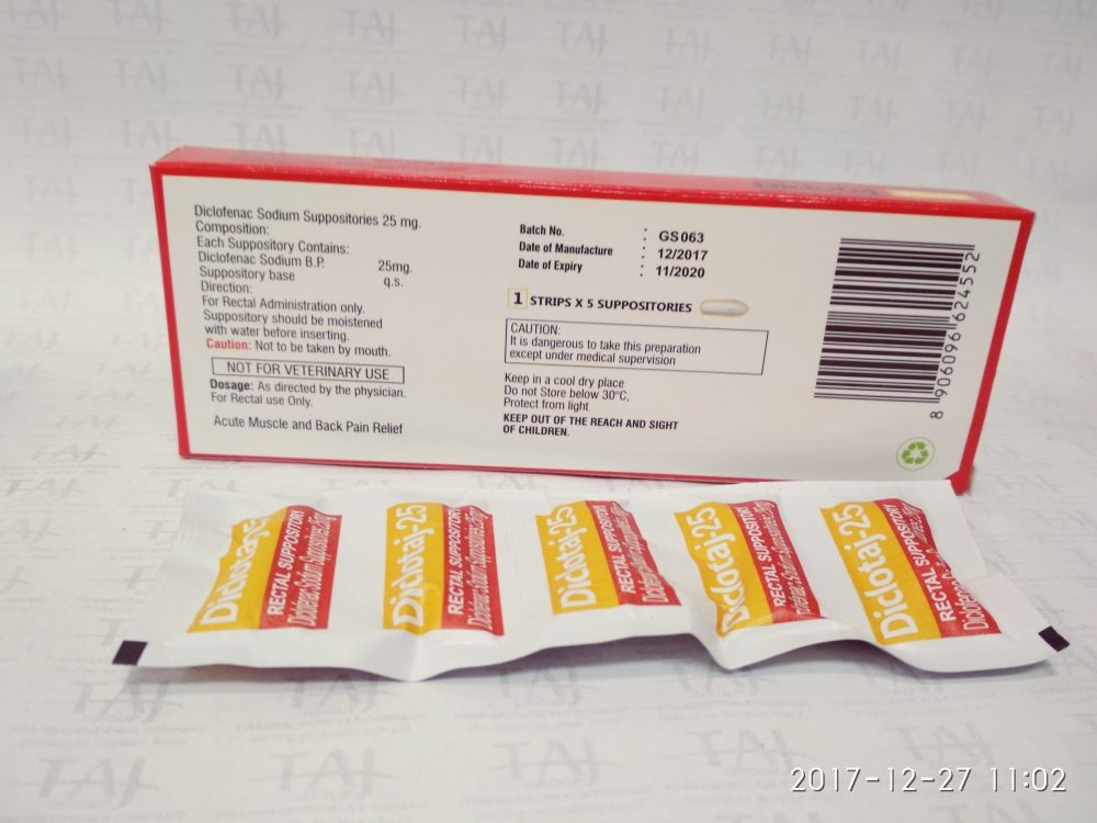 DICLOFENAC POT CP 25MG 120