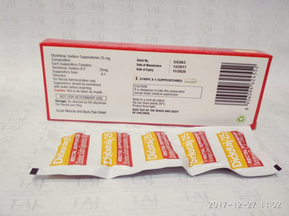 DICLOFENAC POT CP 25MG 120
