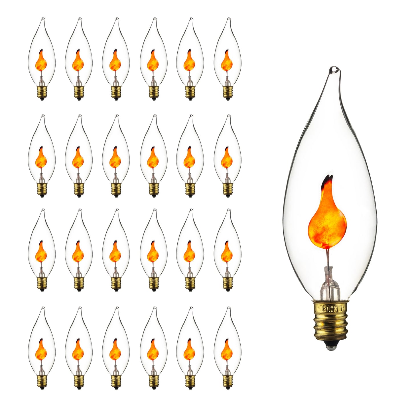 BULB 25W FLAME TIP CL 2PK CFC
