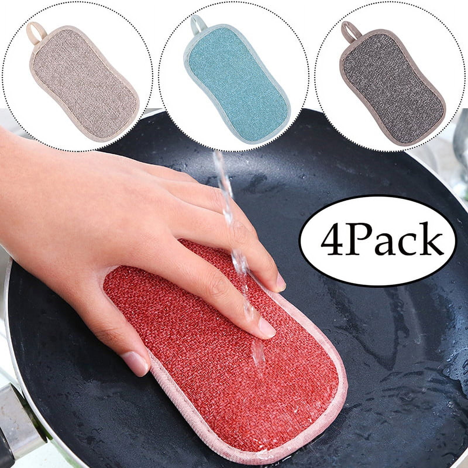 MUkitchen Designer Print Double Duty Scrub Sponge - Tiles Black
