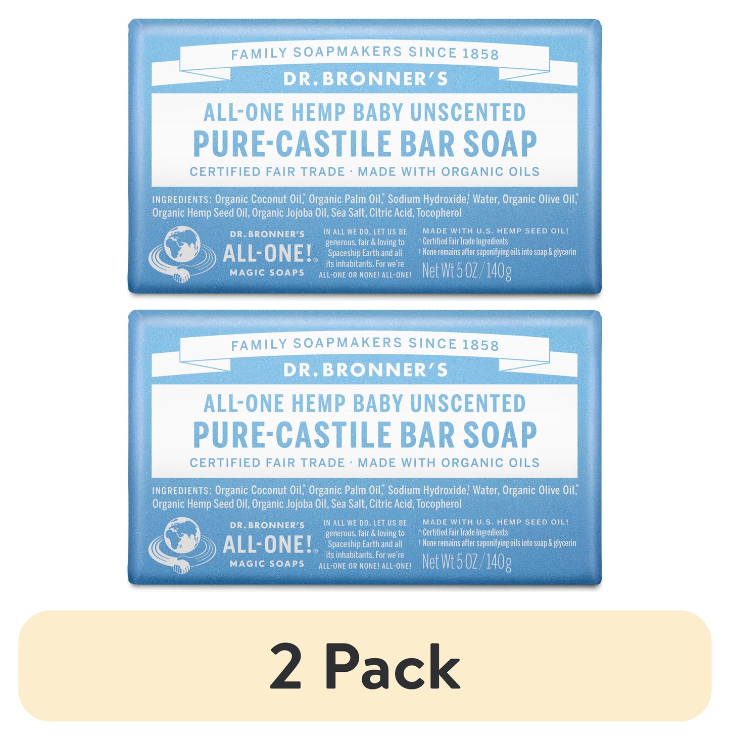 DR. BRONNER'S BAR SOAP,OG3,BABY,UNSCNTD