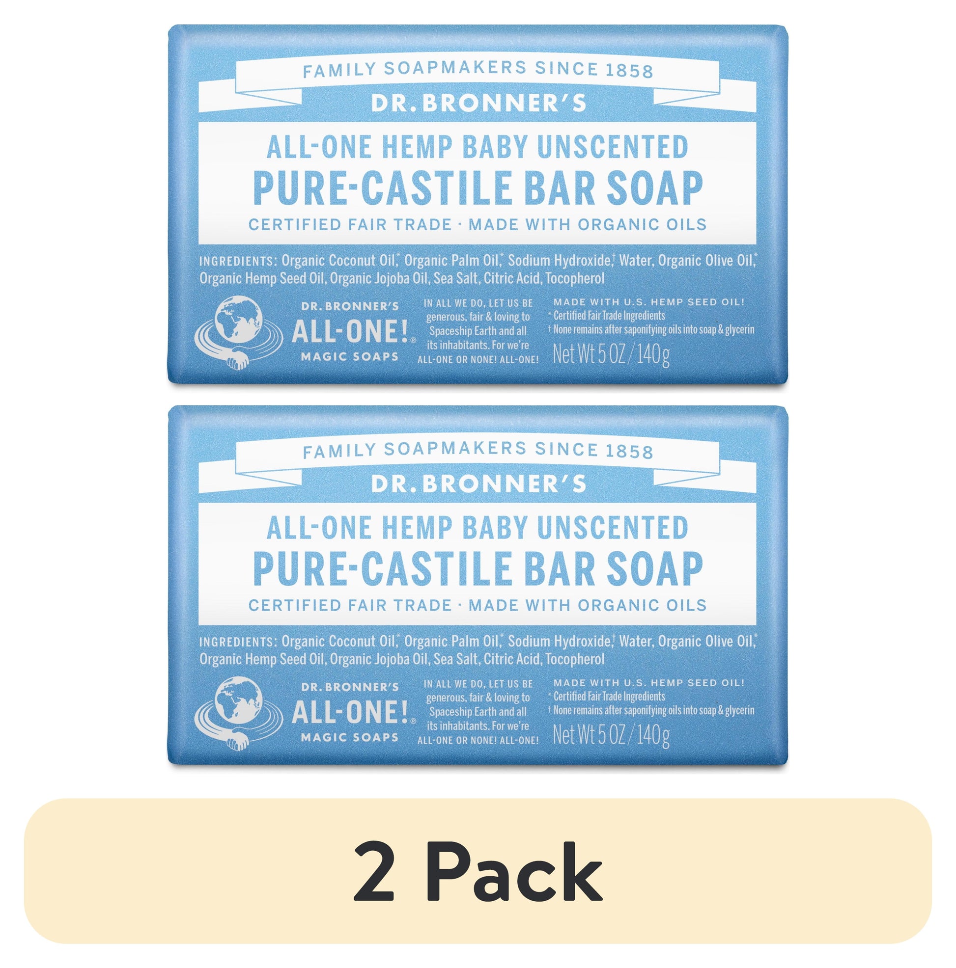 DR. BRONNER'S BAR SOAP,OG3,BABY,UNSCNTD
