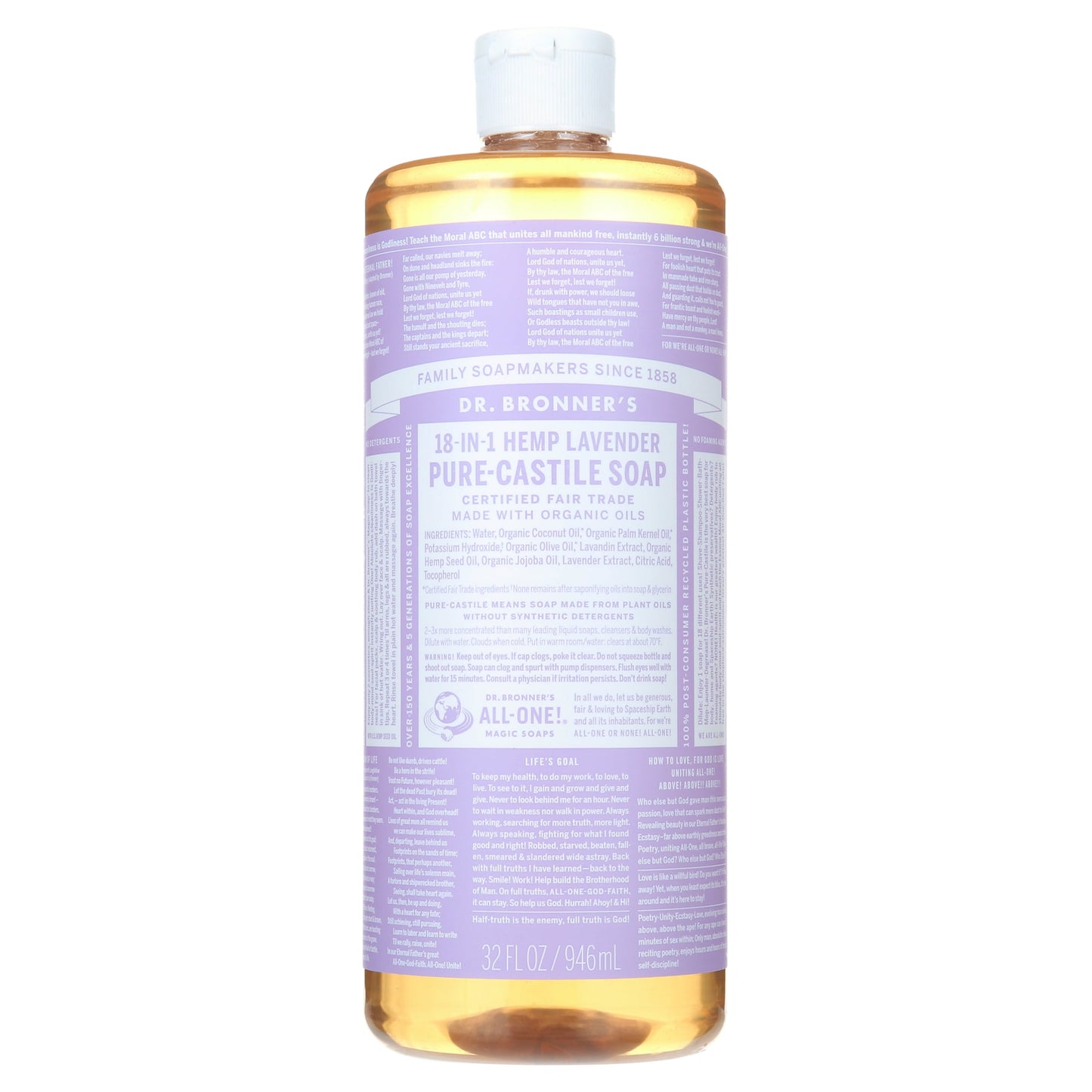 DR. BRONNER'S Magic Pure Castile Liquid Soap - Lavender, 2 oz