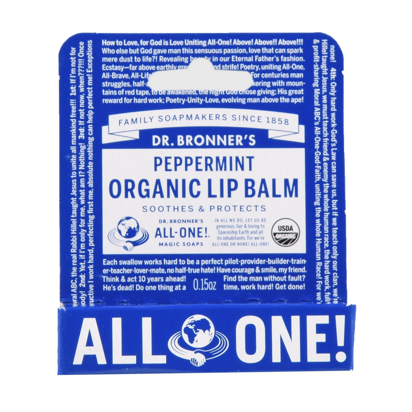 DR. BRONNER'S LIP BALM,OG2,PEPPERMINT