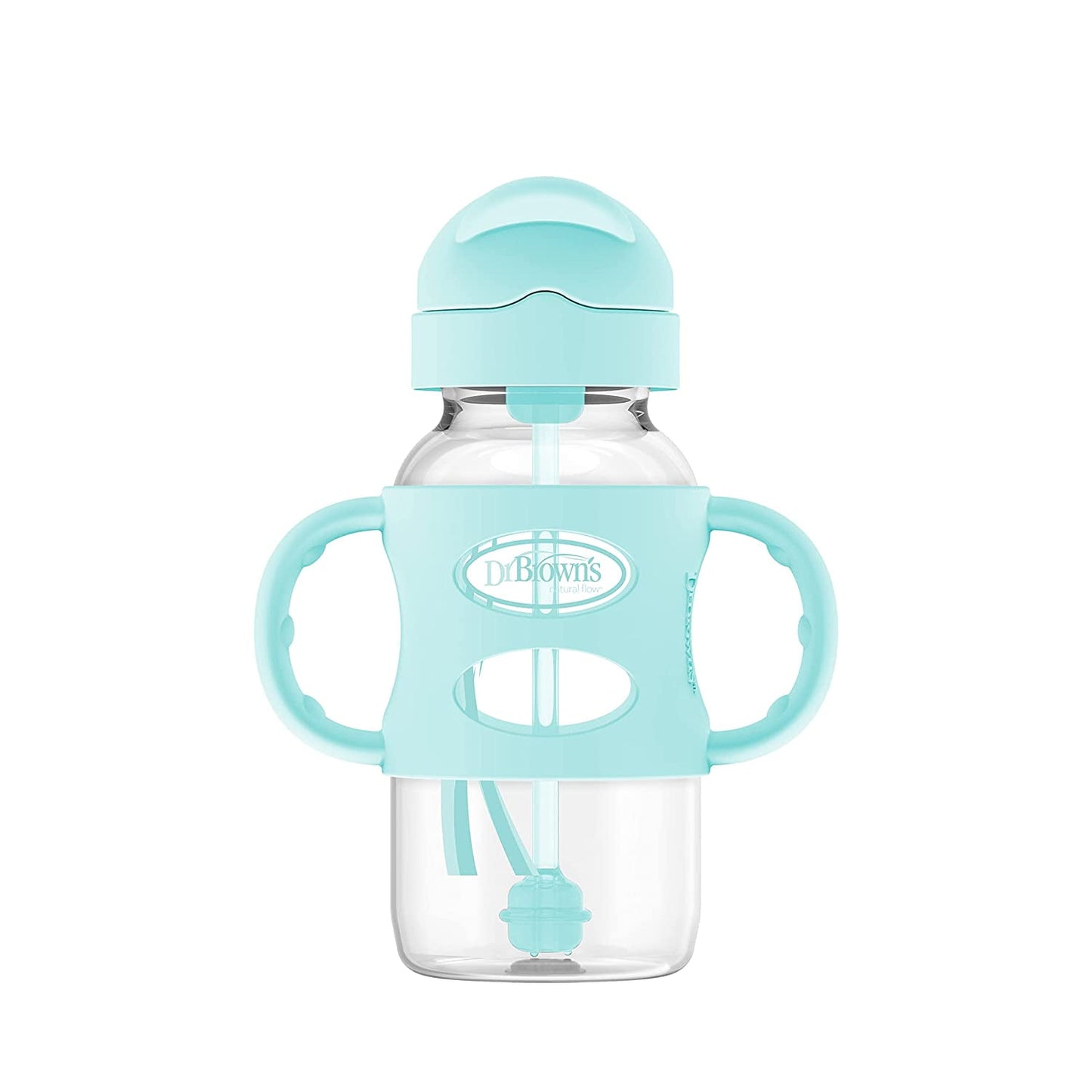 Dr Brown's Milestones Narrow Sippy Straw Bottle - Gray, 8 oz