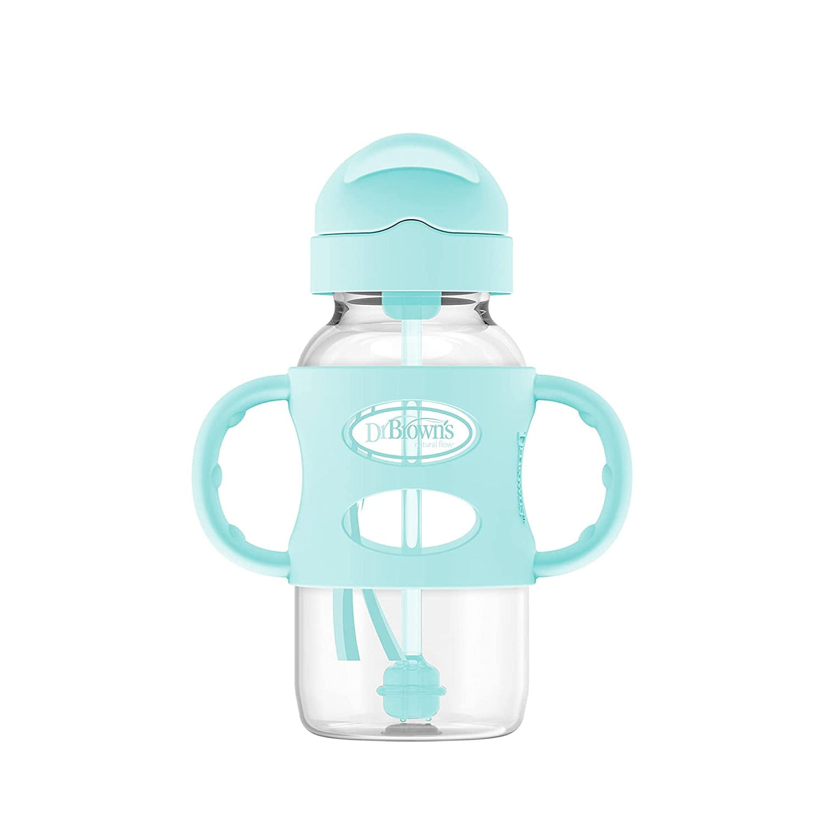 Dr Brown's Milestones Narrow Sippy Straw Bottle - Gray, 8 oz