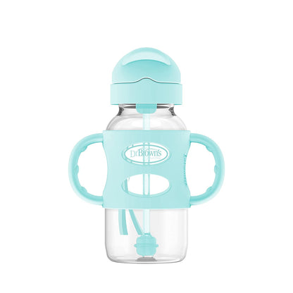 Dr Brown's Milestones Narrow Sippy Straw Bottle - Gray, 8 oz