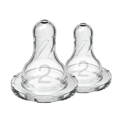 Dr Brown's Level 3 Narrow Baby Bottle Silicone Nipple - Medium-Fast Flow, 2 count