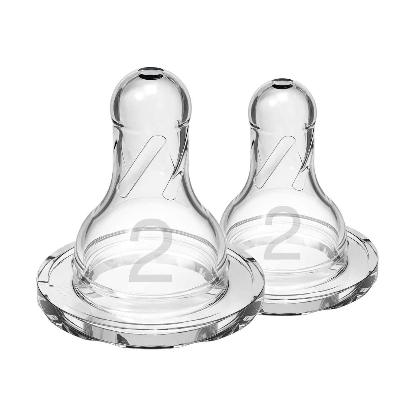 Dr Brown's Level 2 Narrow Baby Bottle Silicone Nipple - Medium Flow, 2 count