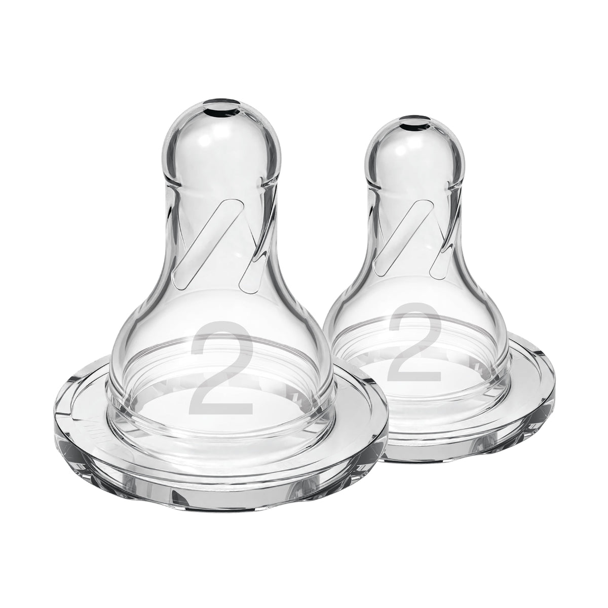 Dr Brown's Level 2 Narrow Baby Bottle Silicone Nipple - Medium Flow, 2 count