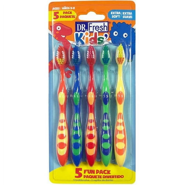 Dr. Fresh Kids Toothbrush Extra Soft 5 Count (6in)
