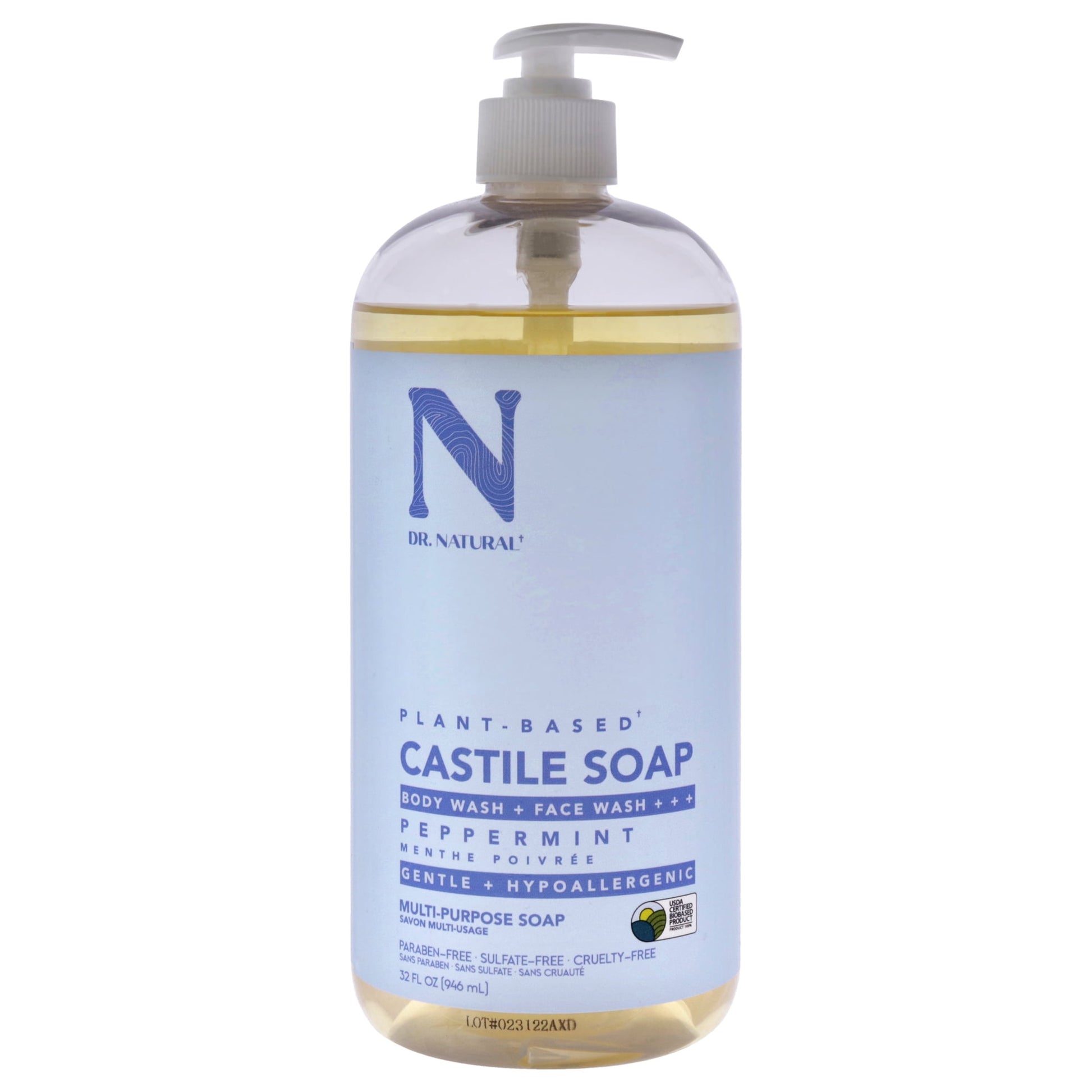 DR NATURAL CASTILE SOAP LQ 32OZ